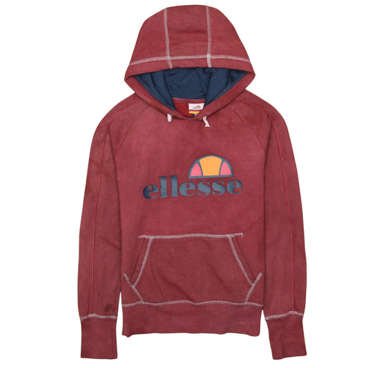 Womens UK Size 8 ellesse Red Pullover Hoodie