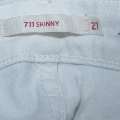 Levi's Women's White 711 Skinny Jeans Size 27 Mid Rise Denim