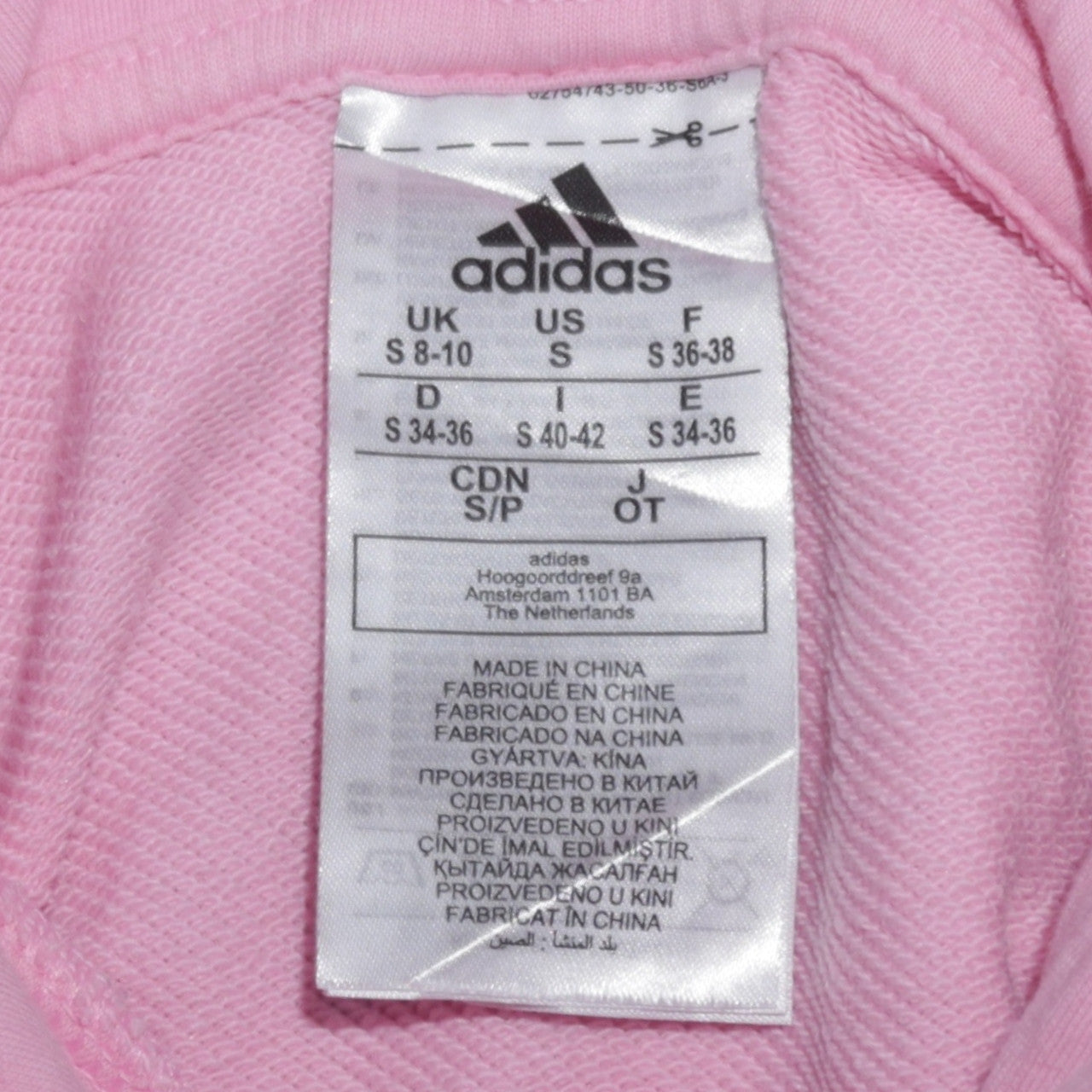Womens UK Size S adidas Pink Pullover Hoodie