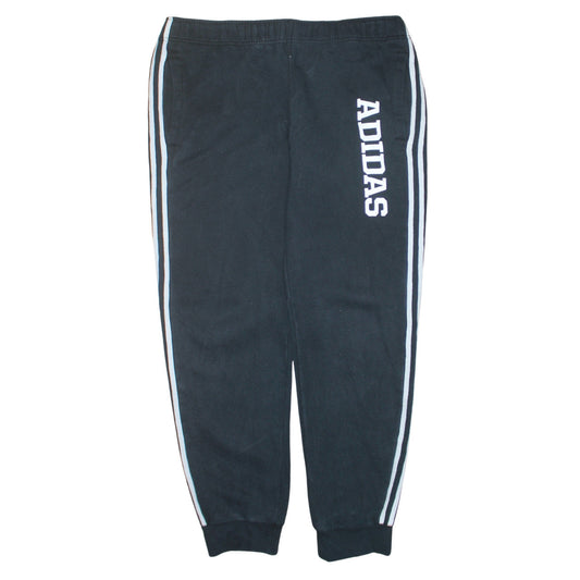 Adidas Men's Black Jogger Fleece Sweatpants L Side Stripe Regular Fit