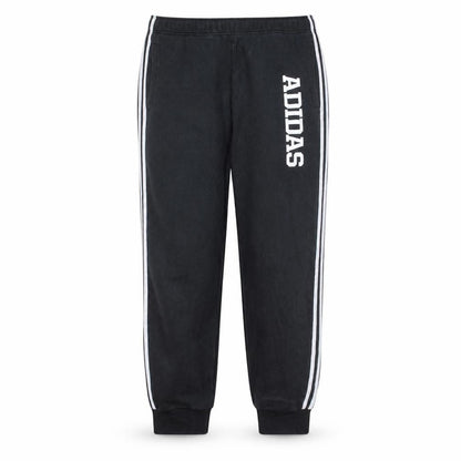 Adidas Men's Black Jogger Fleece Sweatpants L Side Stripe Regular Fit