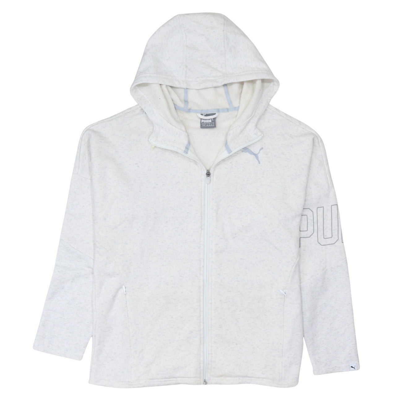 Womens UK Size 12 PUMA White Full Zip Hoodie