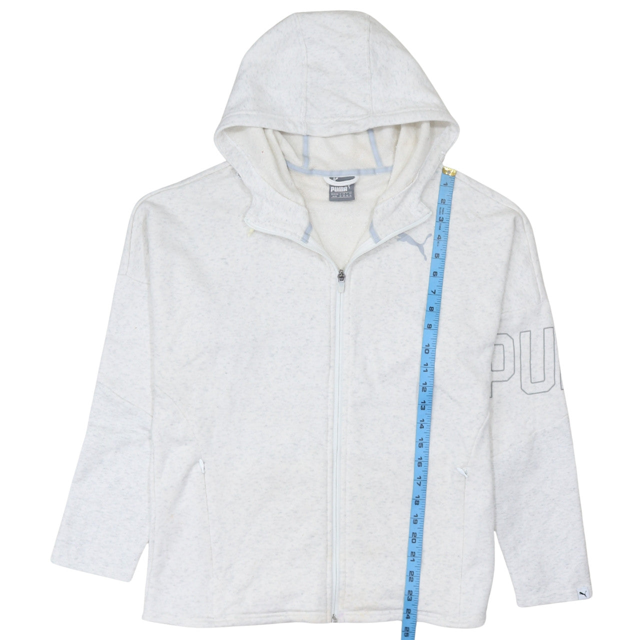 Womens UK Size 12 PUMA White Full Zip Hoodie
