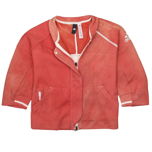 Womens UK Size M adidas Red Full Zip Sweatshirt