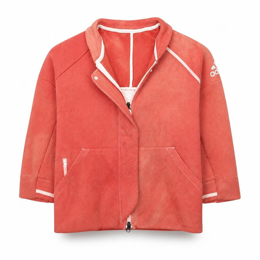 Womens UK Size M adidas Red Full Zip Sweatshirt