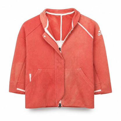 Womens UK Size M adidas Red Full Zip Sweatshirt