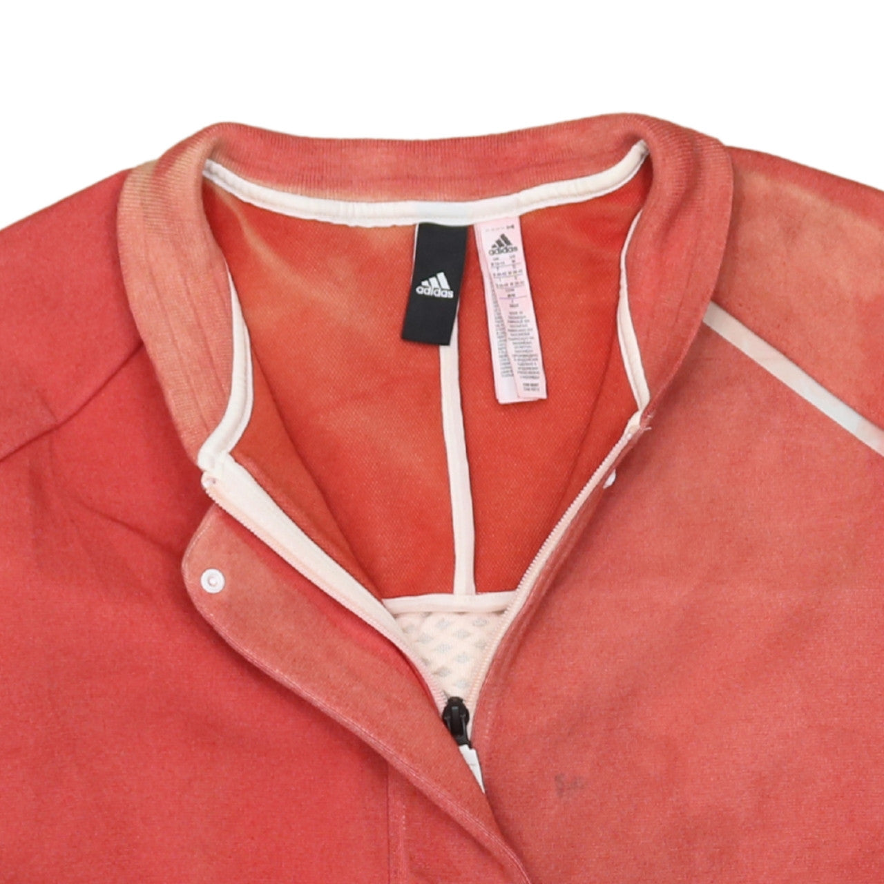 Womens UK Size M adidas Red Full Zip Sweatshirt