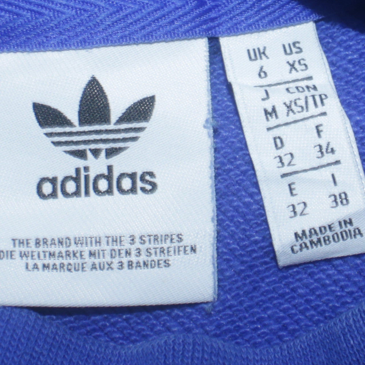 Womens UK Size XS adidas Blue Pullover Sweatshirt