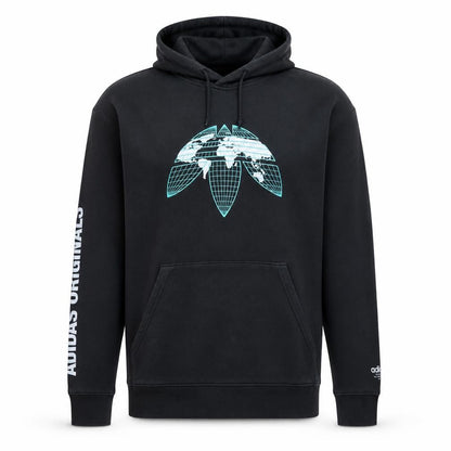 Mens UK Size L adidas Black Pullover Hoodie