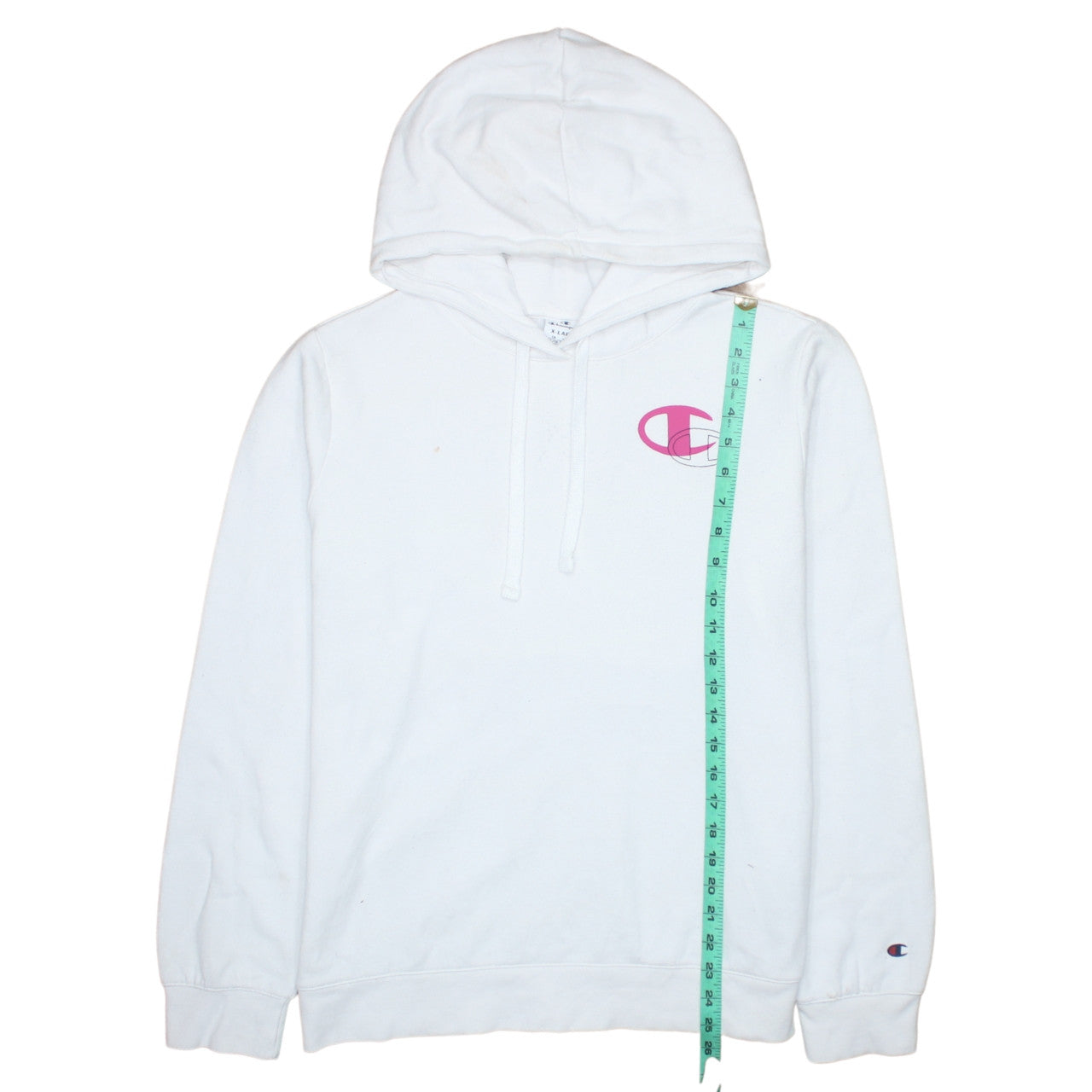 Womens UK Size XL Champion White Pullover Hoodie