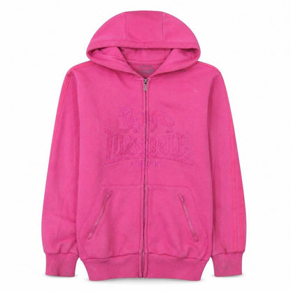 Womens UK Size 10 Lonsdale Pink Full Zip Hoodie