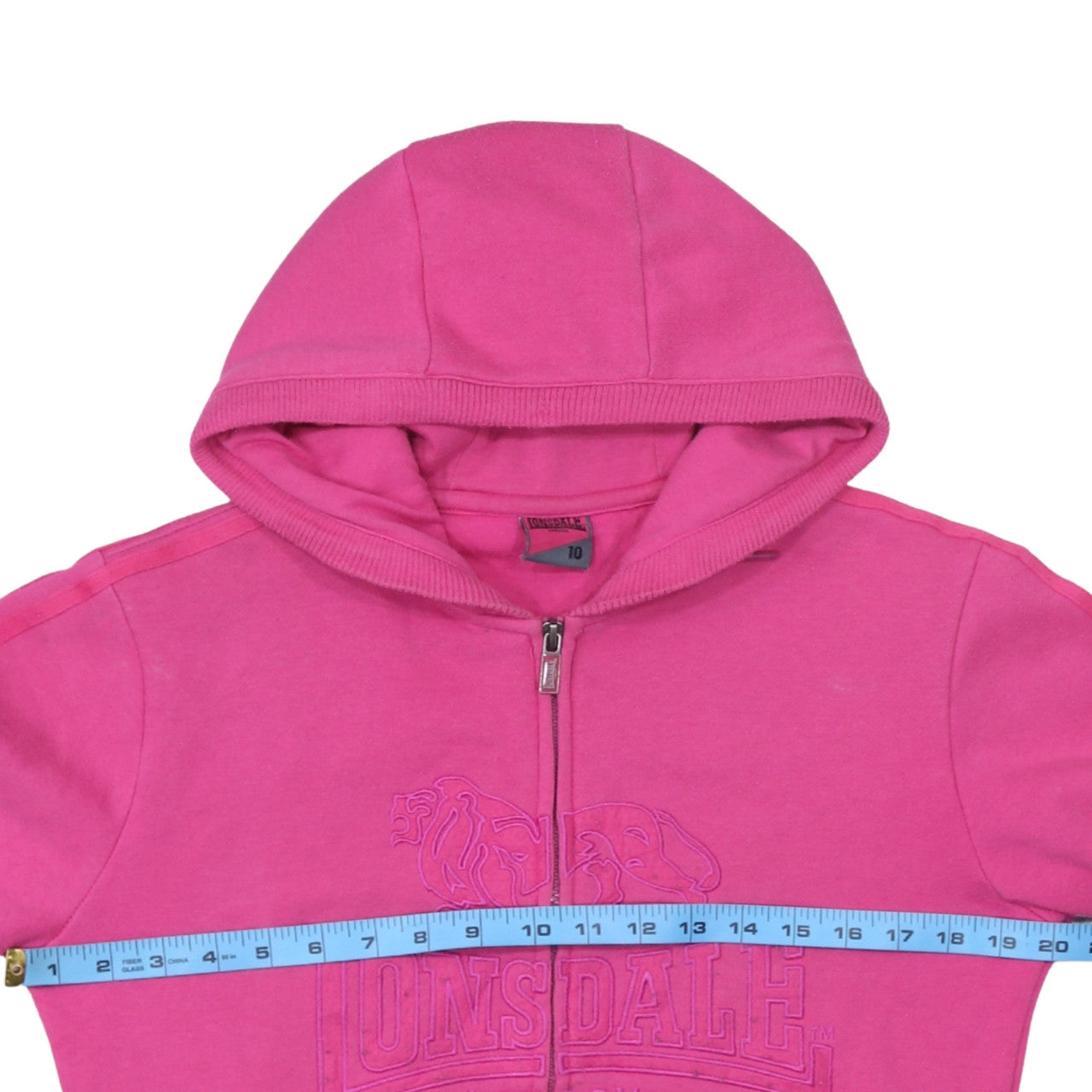 Womens UK Size 10 Lonsdale Pink Full Zip Hoodie