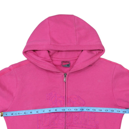 Womens UK Size 10 Lonsdale Pink Full Zip Hoodie