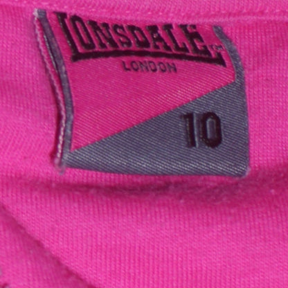 Womens UK Size 10 Lonsdale Pink Full Zip Hoodie
