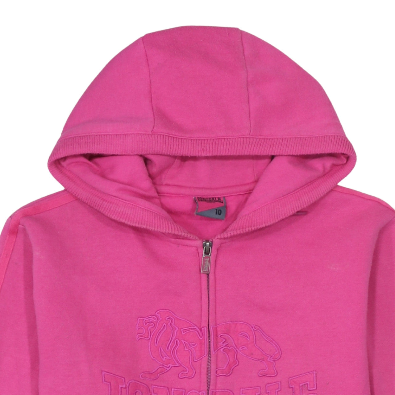 Womens UK Size 10 Lonsdale Pink Full Zip Hoodie