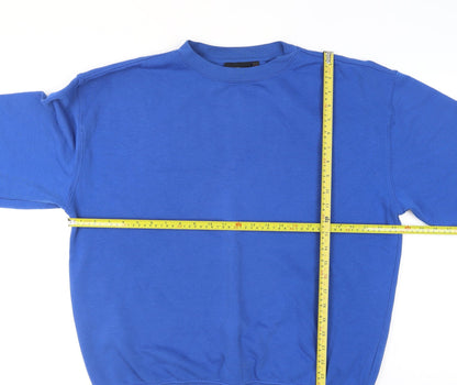 Dickies Men Blue Cotton Crew Neck Pullover Jumper M