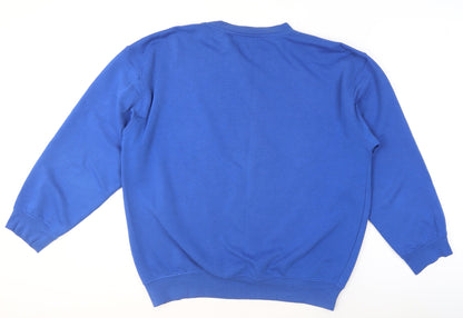 Dickies Men Blue Cotton Crew Neck Pullover Jumper M