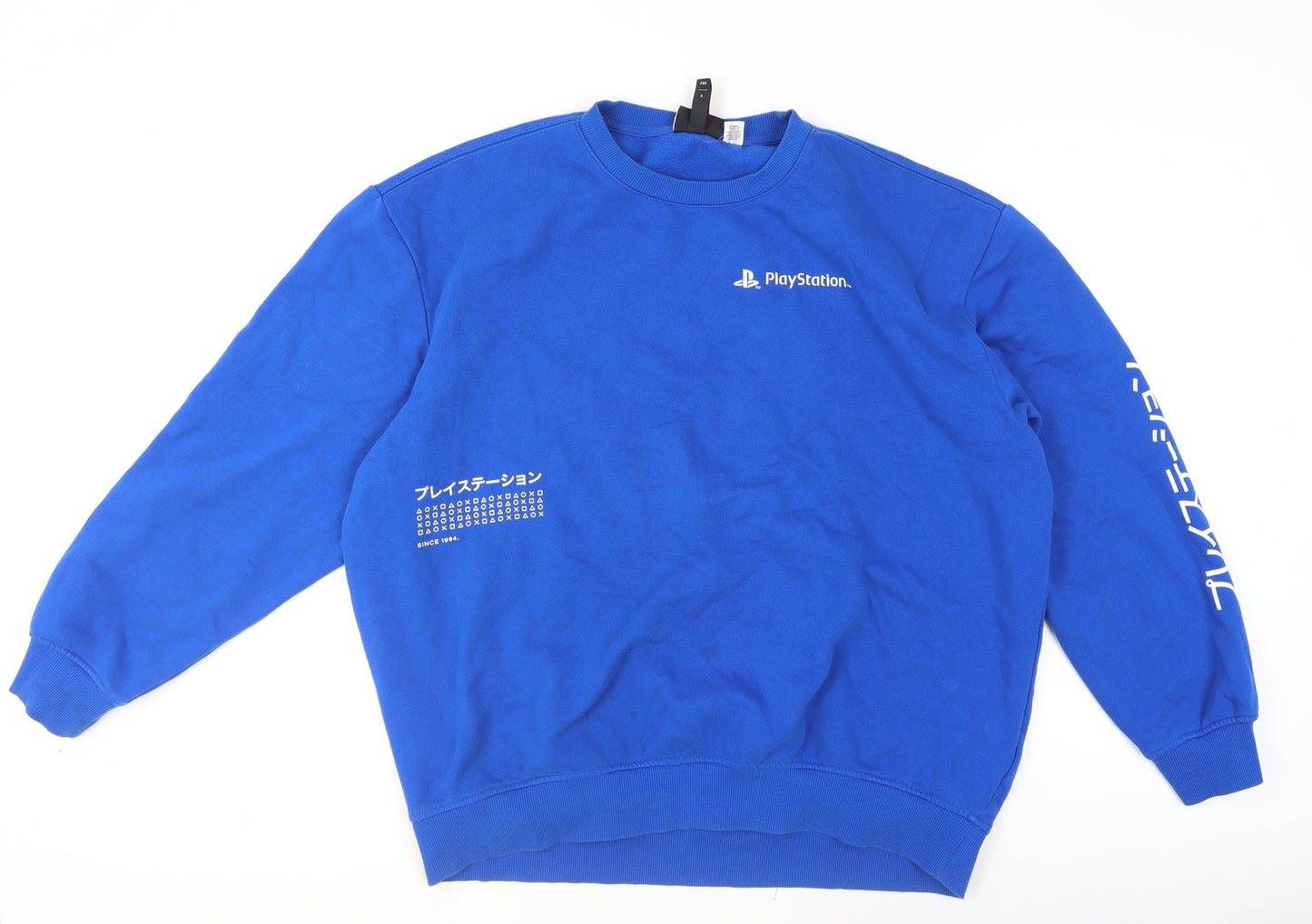 Mens UK Size L H&M Blue Pullover Sweatshirt