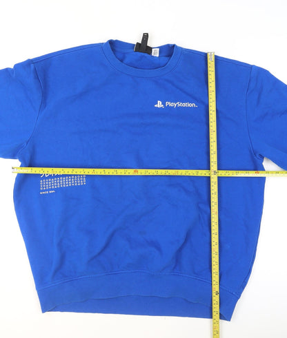 Mens UK Size L H&M Blue Pullover Sweatshirt