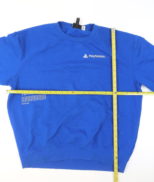 Mens UK Size L H&M Blue Pullover Sweatshirt