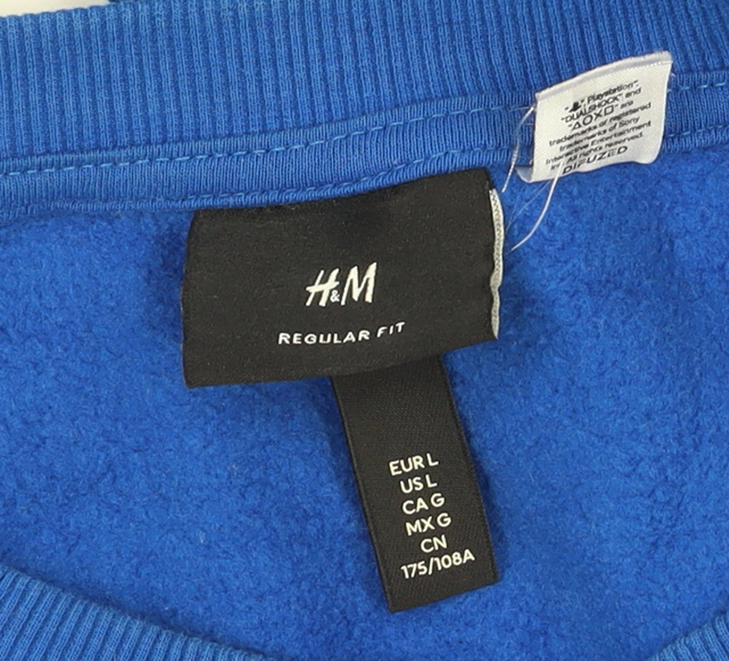 Mens UK Size L H&M Blue Pullover Sweatshirt