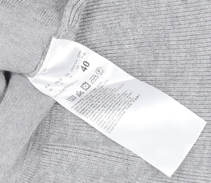 Betty Barclay Women Grey Ruffle Hem 3/4 Sleeve Knit Jumper Size 12