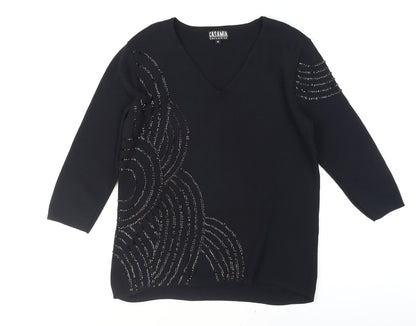 Womens UK Size M Casamia Black Pullover Jumper