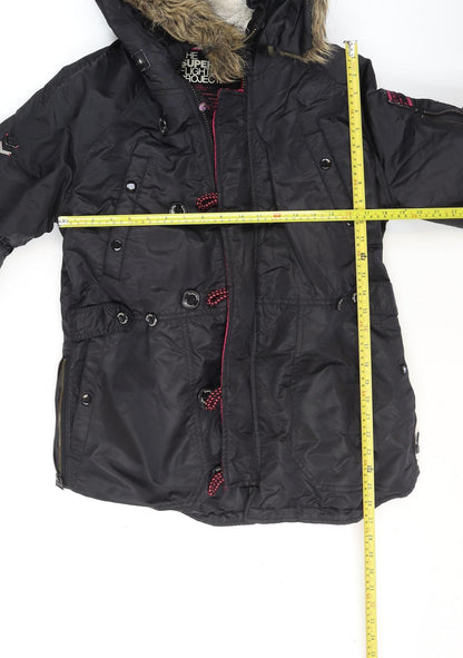 Womens UK Size M Superdry Black Bomber Jacket