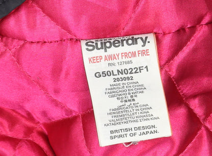Womens UK Size M Superdry Black Bomber Jacket