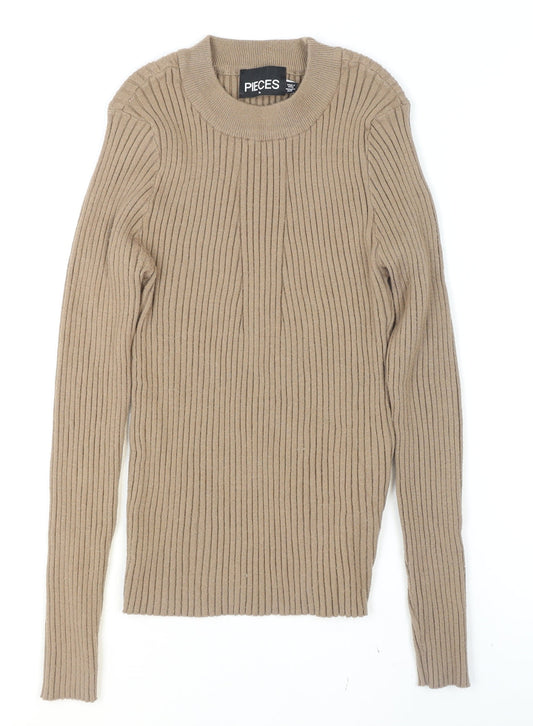 Womens UK Size XL Pieces Beige Pullover Jumper