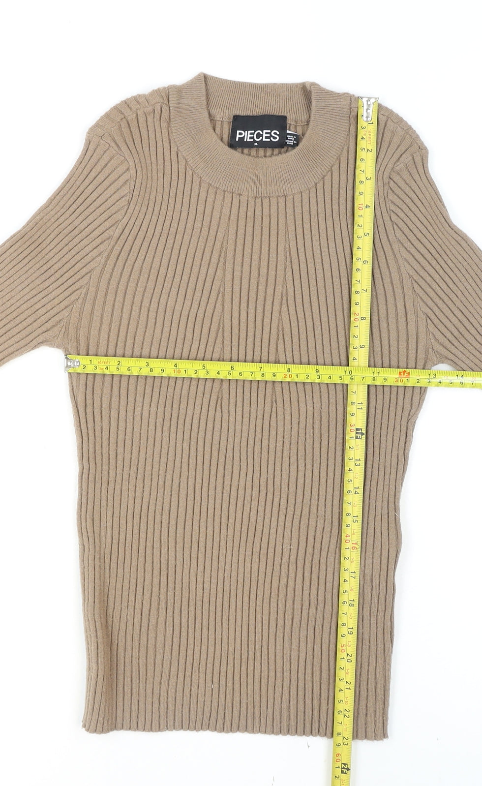 Womens UK Size XL Pieces Beige Pullover Jumper