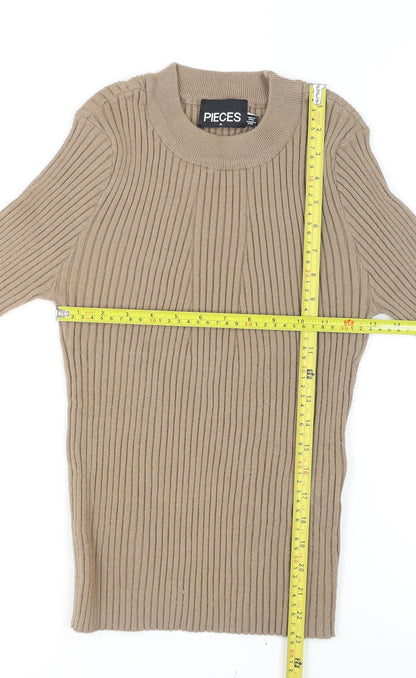 Womens UK Size XL Pieces Beige Pullover Jumper