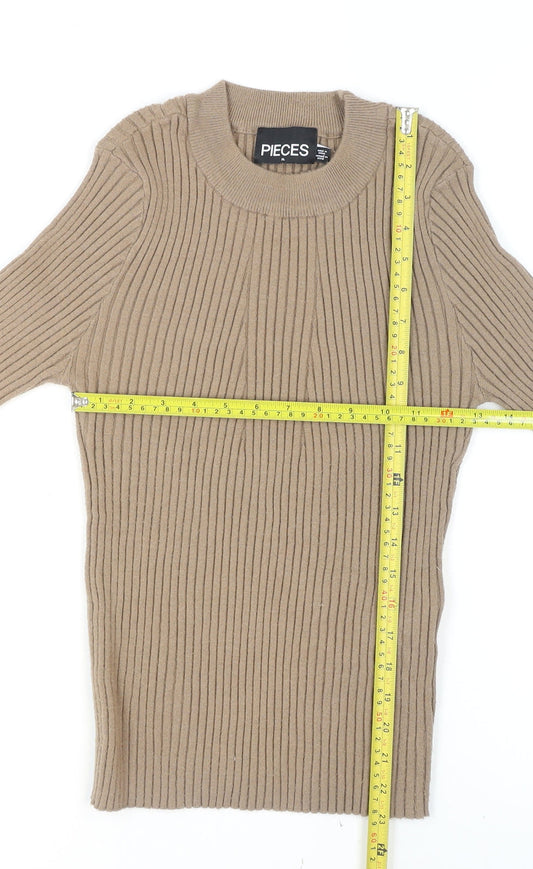 Womens UK Size XL Pieces Beige Pullover Jumper