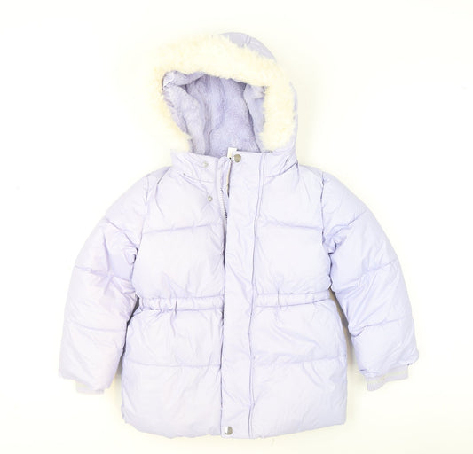 Girls UK Size 4-5 Years Marks and Spencer Purple Puffer Jacket
