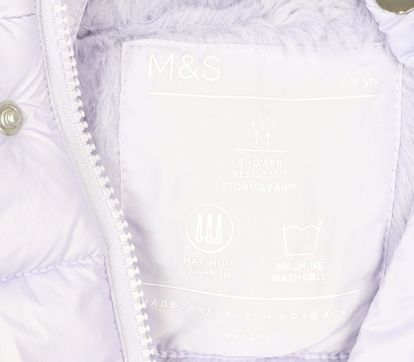 Girls UK Size 4-5 Years Marks and Spencer Purple Puffer Jacket