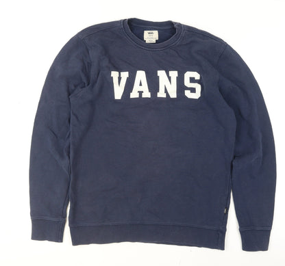 Womens UK Size M VANS Blue Pullover Sweatshirt