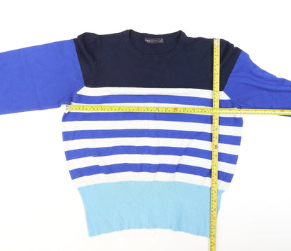 Marks and Spencer Women’s Multicoloured Striped Crew Neck Jumper Size 16