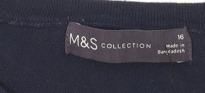 Marks and Spencer Women’s Multicoloured Striped Crew Neck Jumper Size 16
