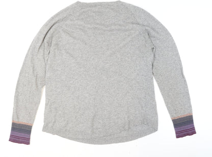 White Stuff Women's Grey Heart Pullover Jumper Size 14