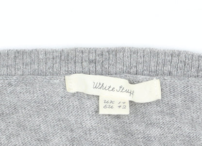 White Stuff Women's Grey Heart Pullover Jumper Size 14