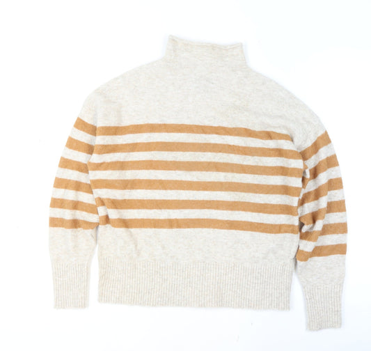 Womens UK Size M Lands' End Beige Pullover Jumper