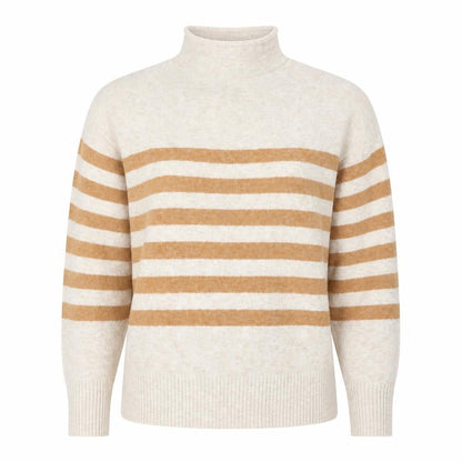 Womens UK Size M Lands' End Beige Pullover Jumper