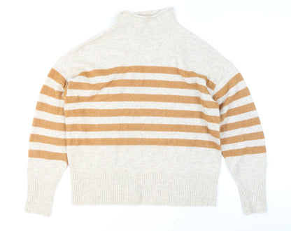 Womens UK Size M Lands' End Beige Pullover Jumper