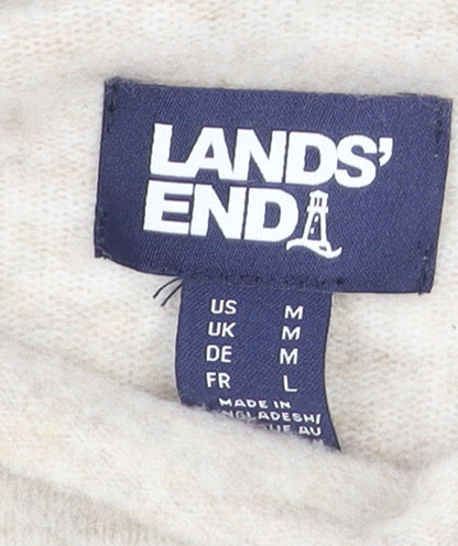 Womens UK Size M Lands' End Beige Pullover Jumper