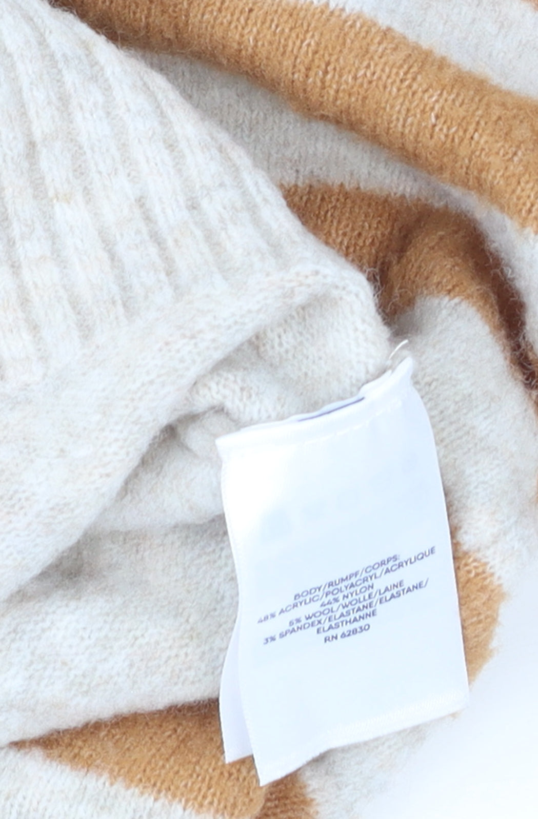 Womens UK Size M Lands' End Beige Pullover Jumper
