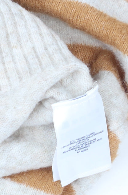 Womens UK Size M Lands' End Beige Pullover Jumper
