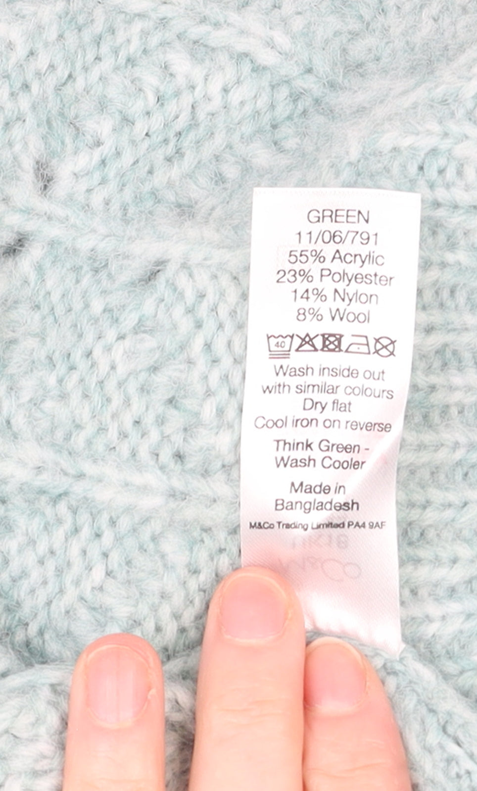 Womens UK Size 18 M&Co Green Pullover Jumper