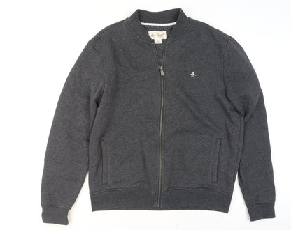 Mens UK Size L Original Penguin Grey Full Zip Sweatshirt