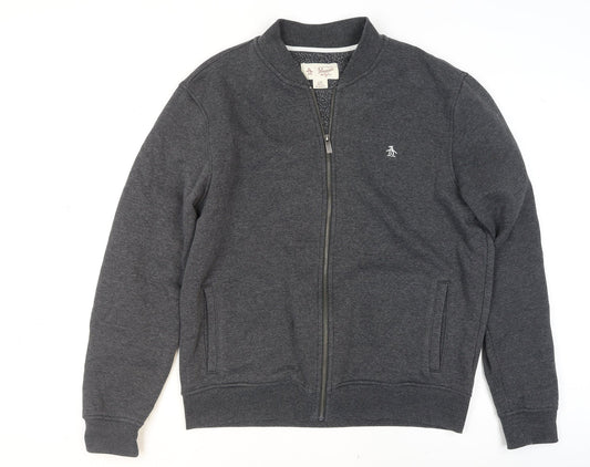 Mens UK Size L Original Penguin Grey Full Zip Sweatshirt