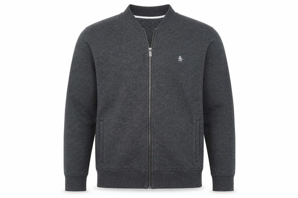 Mens UK Size L Original Penguin Grey Full Zip Sweatshirt